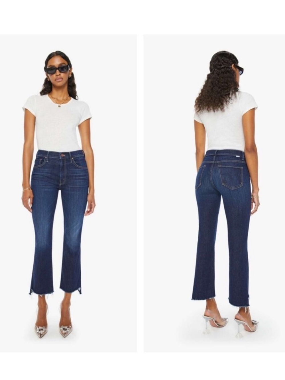 Mother jeans the insider crop step fray size 25